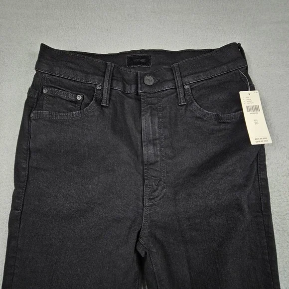 Mother Jeans Women 26 The Insider Step Crop Fray Jeans Not Guilty Black Wash NWT